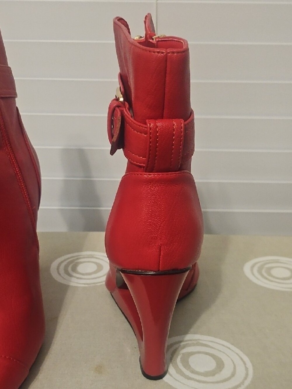 Red Women's Zip-Front Ankle Boots - Ninety Union - Picture 3 of 3